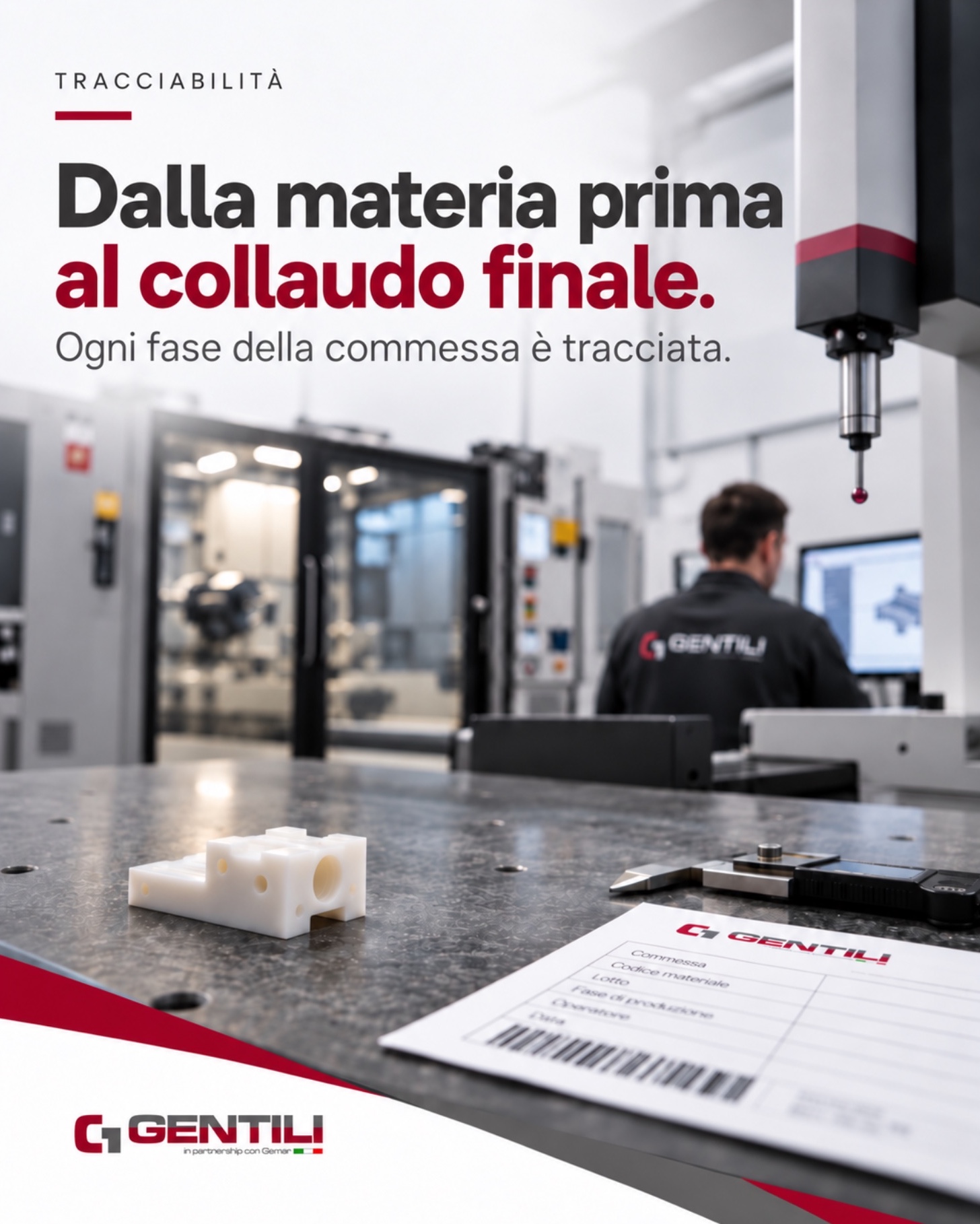 marcatura industriale componente plastico tracciabilità Gentili
